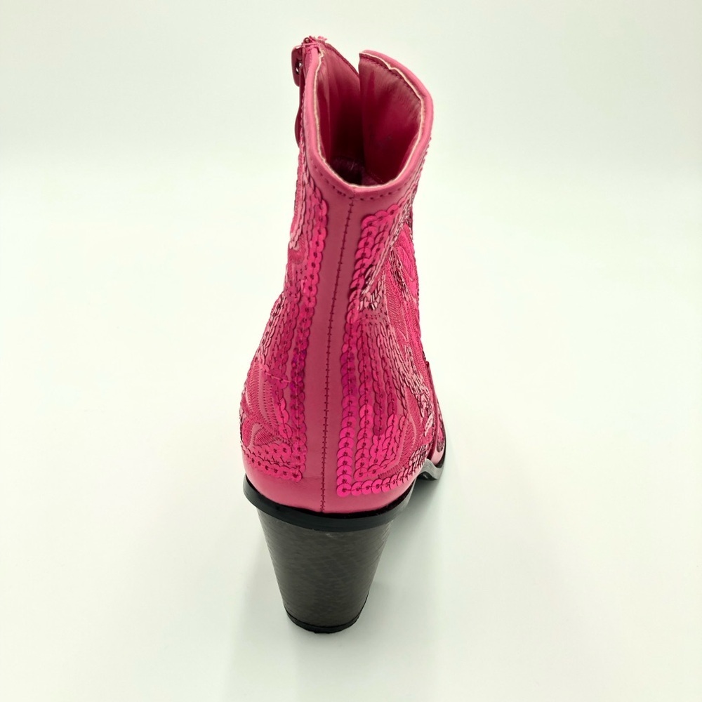 Helen’s Heart Fuschia Short Bling & Embroidered Boots Size 10 - Picture 12 of 16